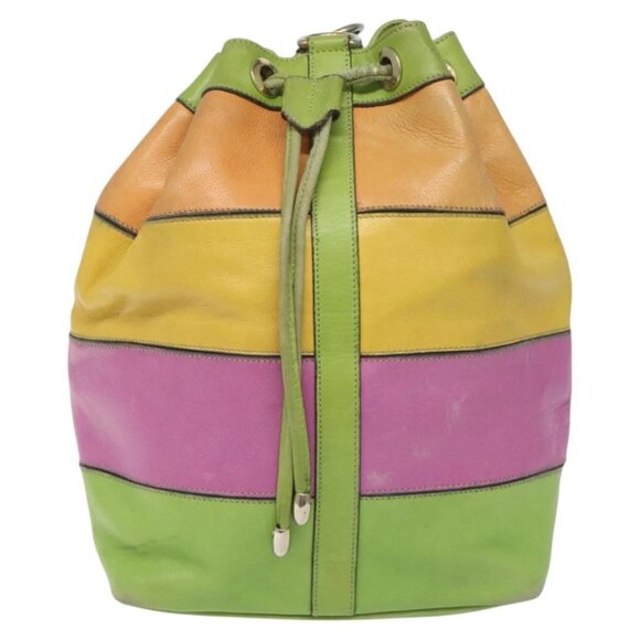 CELINE Shoulder Bag Leather Green Auth 115918 - Picture 14 of 16